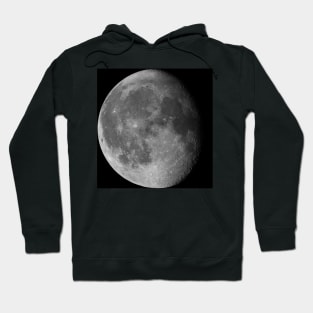 Waning gibbous Moon on black sky Hoodie